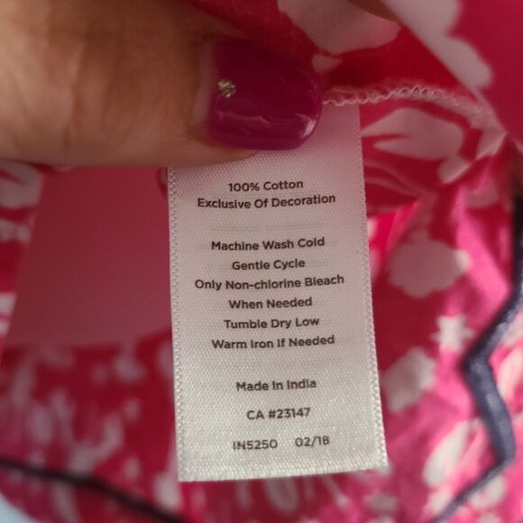 Talbots‎ Bright Pink Lobster Print 100% Cotton Tunic - Picture 5 of 6